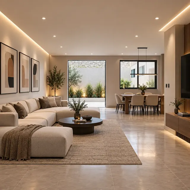 Una casa en obra gris proyectada ya terminada: después