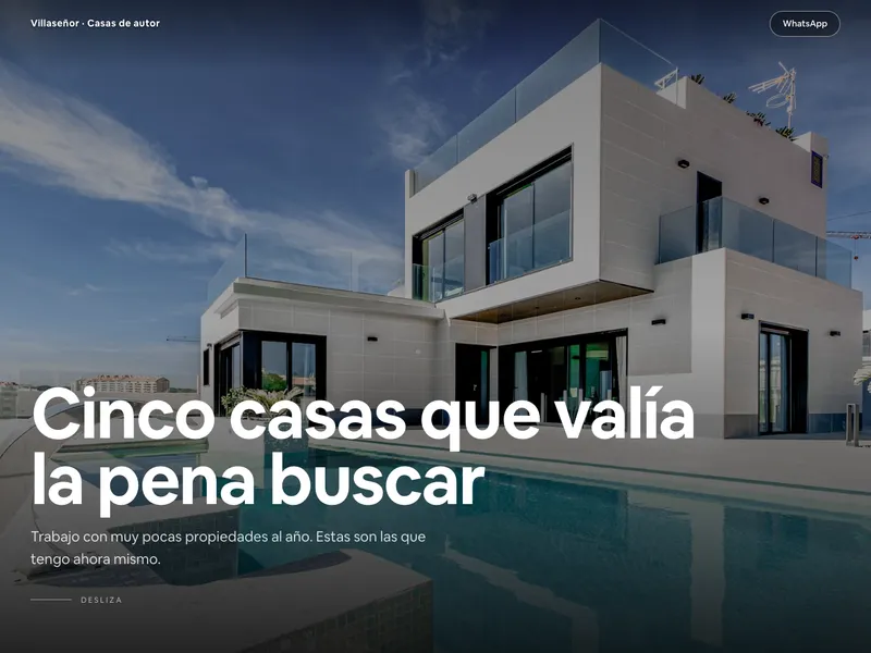 La plantilla Inmersiva, del enfoque Editorial
